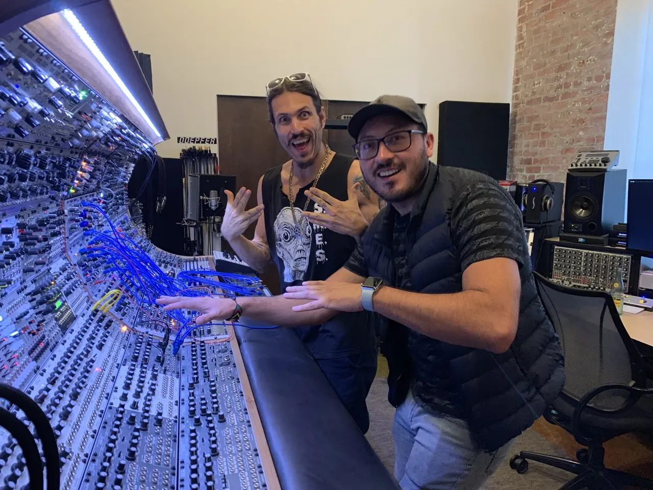 Otto von Schirach and Edwin Rosero posing at the big modular