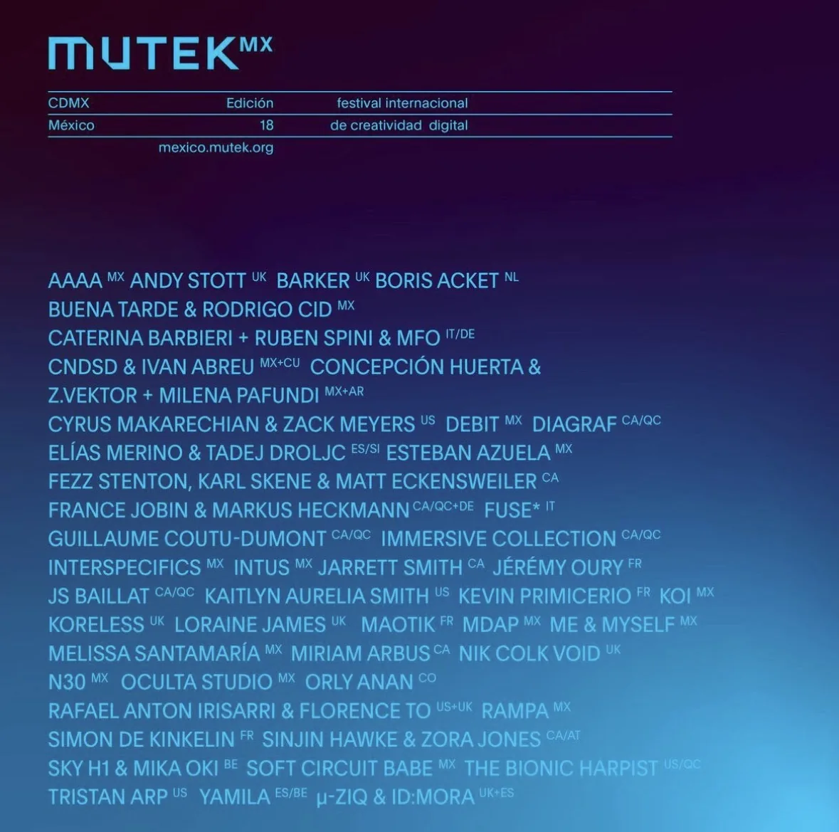 MUTEK MX 2022 — lineup