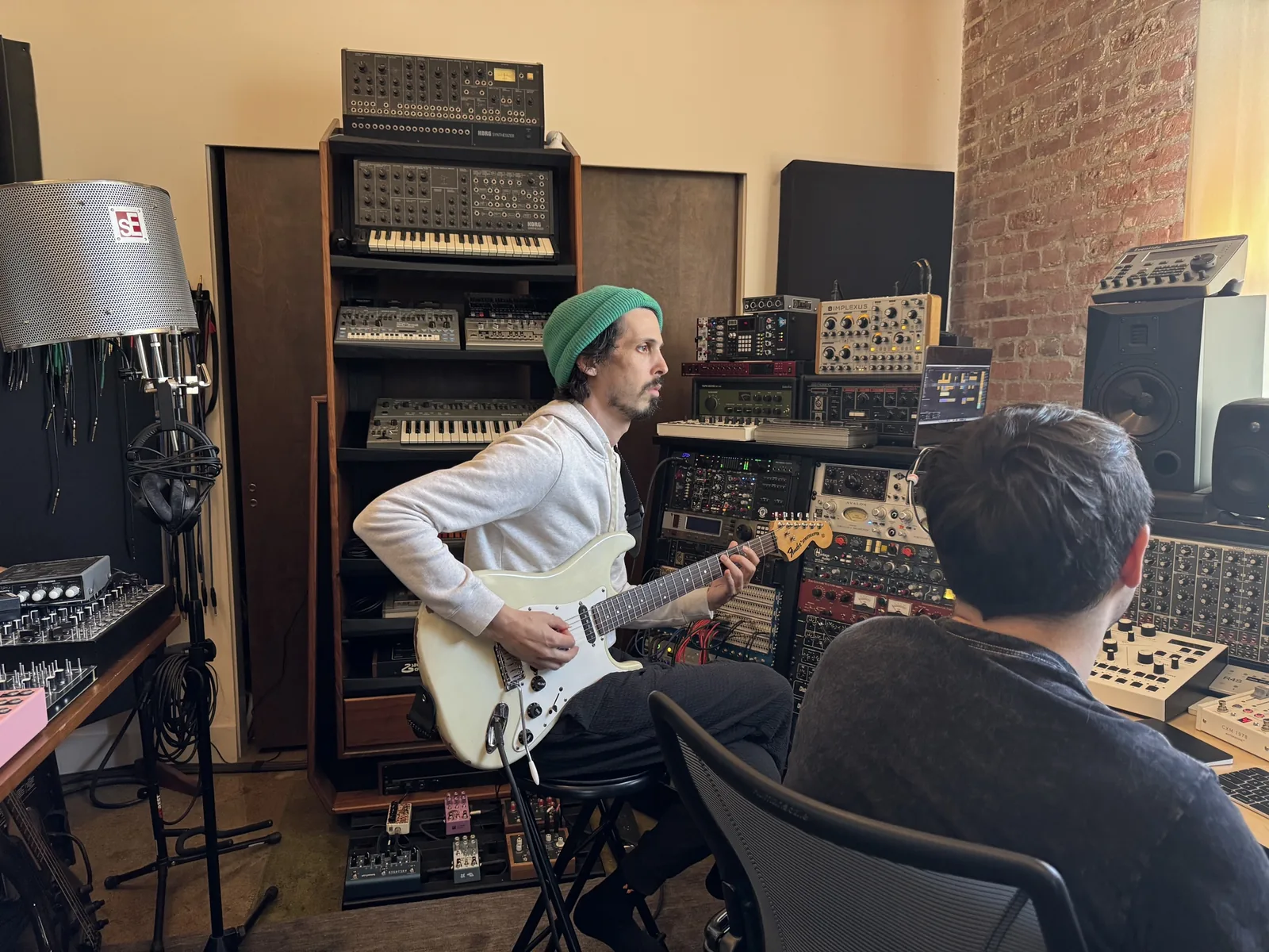 Tracking guitar for Talent Show, with Zack Meyers and Julian Gray